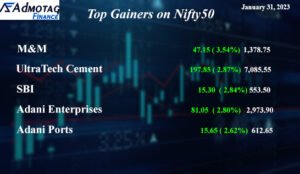 Top Gainers on Nifty 50 on January 31, 2023.
