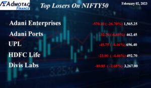 Top Losers on Nifty 50 on February 02, 2023. 
